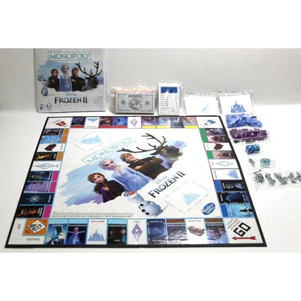Hasbro Monopoly Disney Frozen 2 Edition Board Game Complete 2018 Elsa Anna Olaf